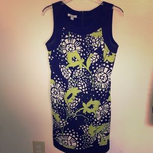 Black and white with lime green flower dress